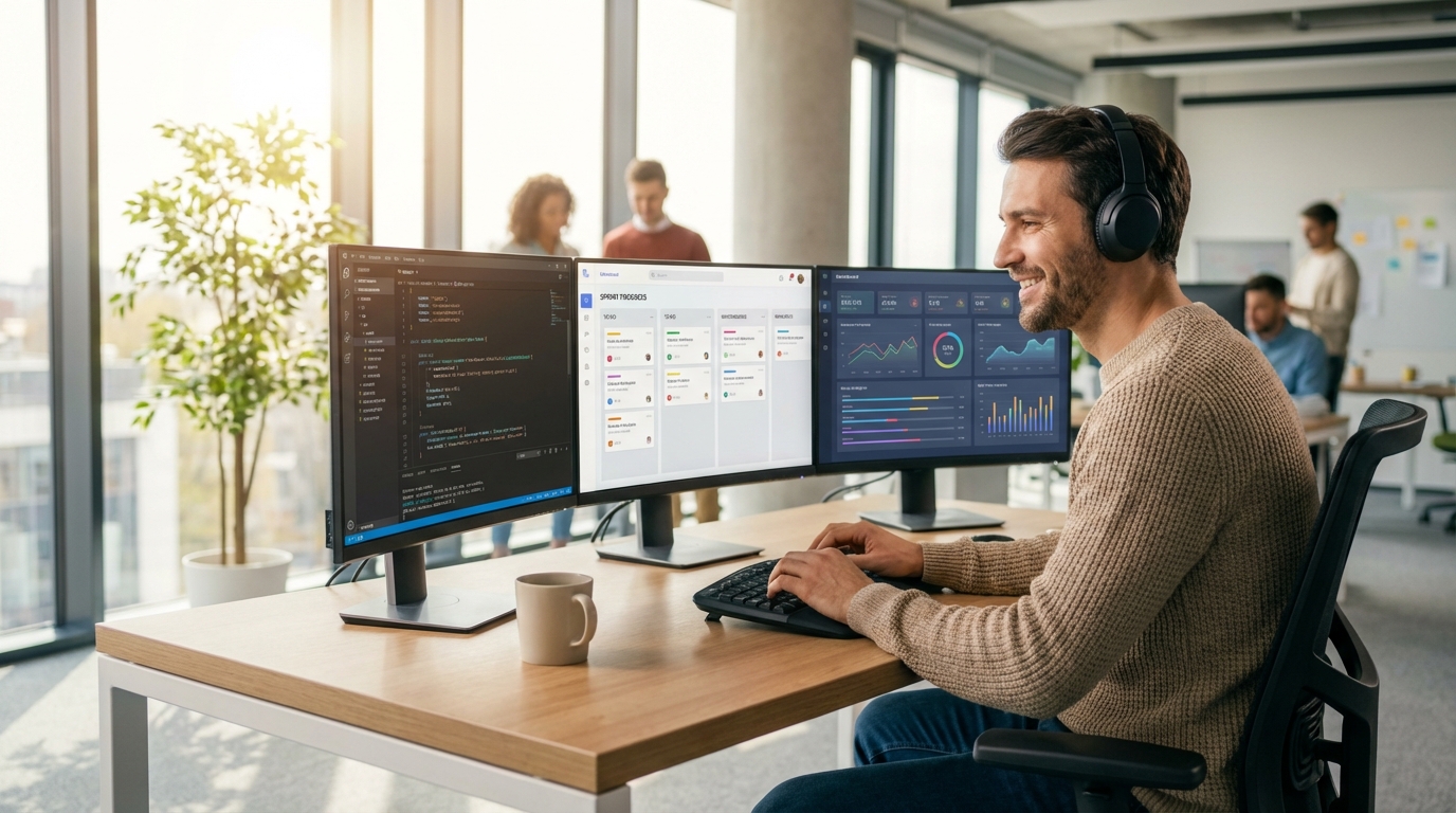 Developer working with SprintView